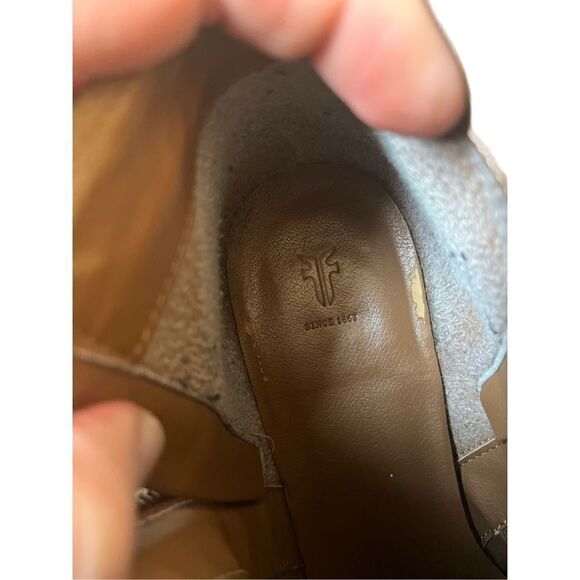 Frye Judith Cognac Brown Leather Double Zip Ankle Boots 8.5 M - Picture 8 of 13